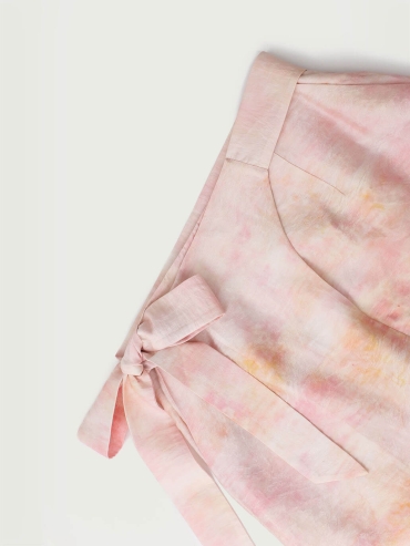 Pink Gradient Orchid Printed Wrap Skirt
