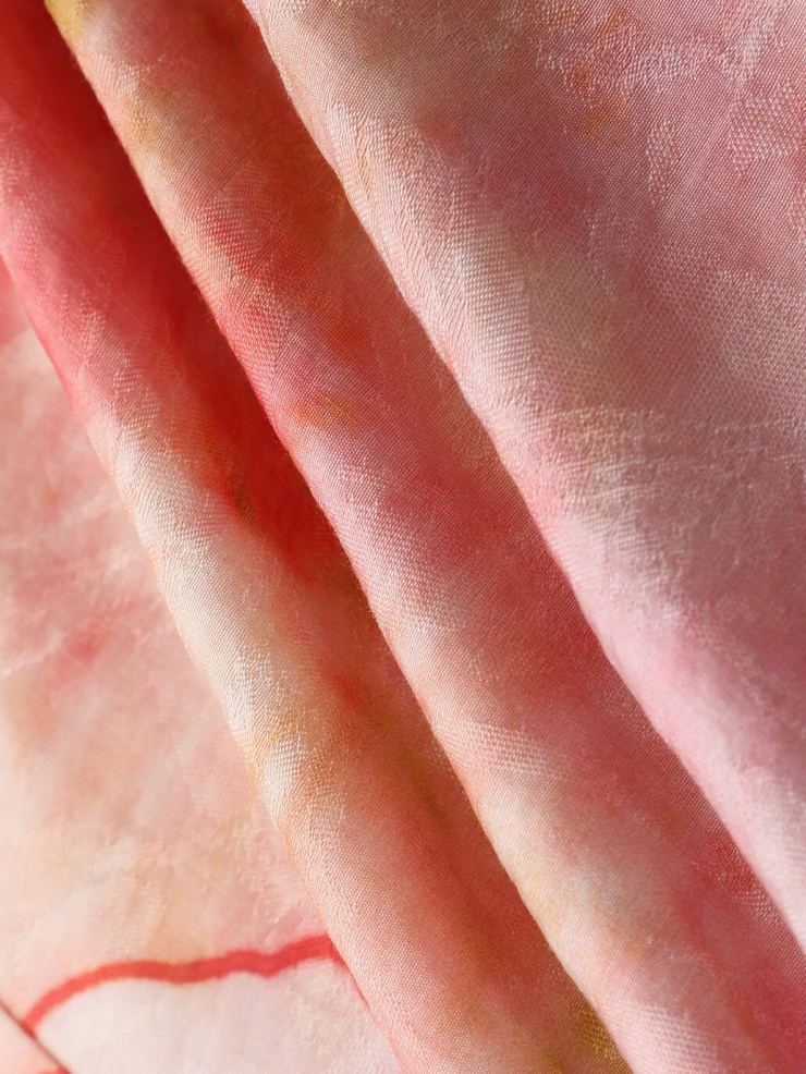 Pink Gradient Orchid Printed Wrap Skirt