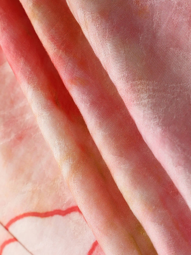 Pink Gradient Orchid Printed Wrap Skirt