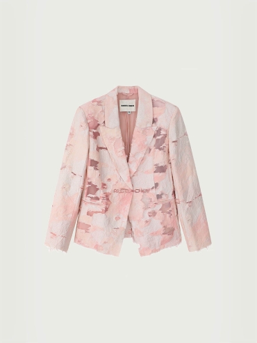 Pink Logo Chinese Knot Plant Dye Jacquard Blazer