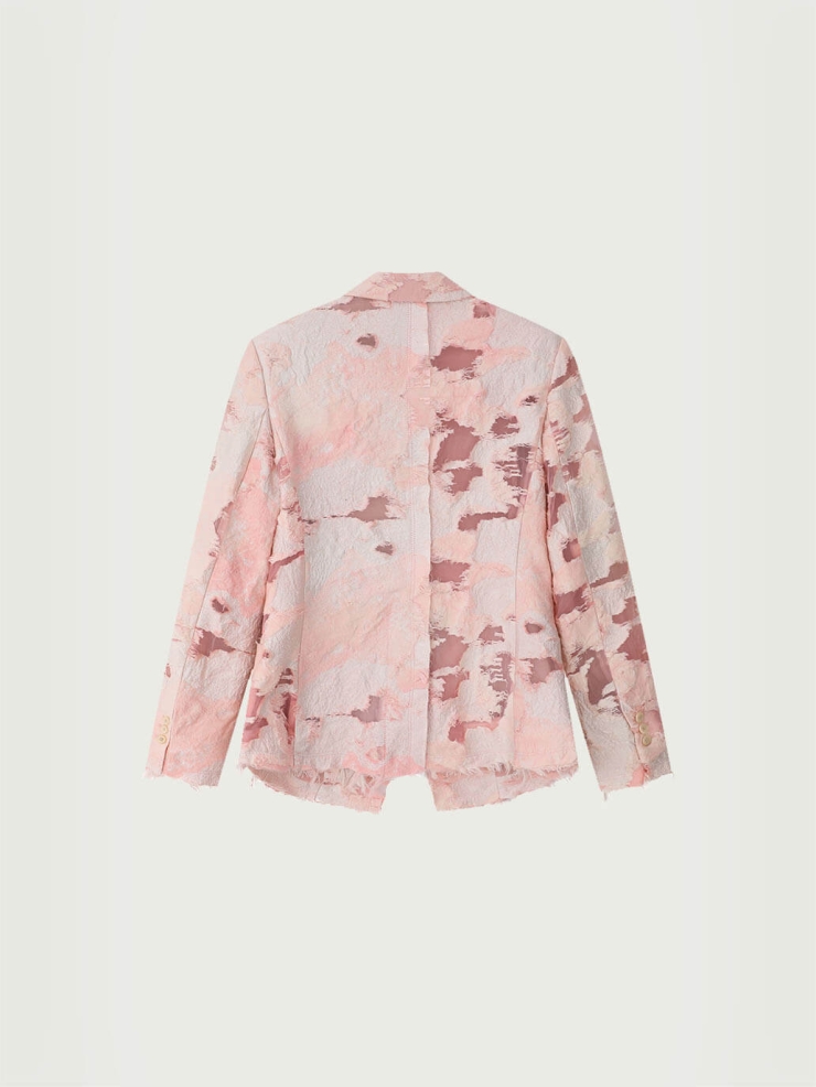Pink Logo Chinese Knot Plant Dye Jacquard Blazer