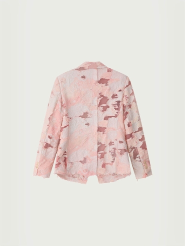 Pink Logo Chinese Knot Plant Dye Jacquard Blazer