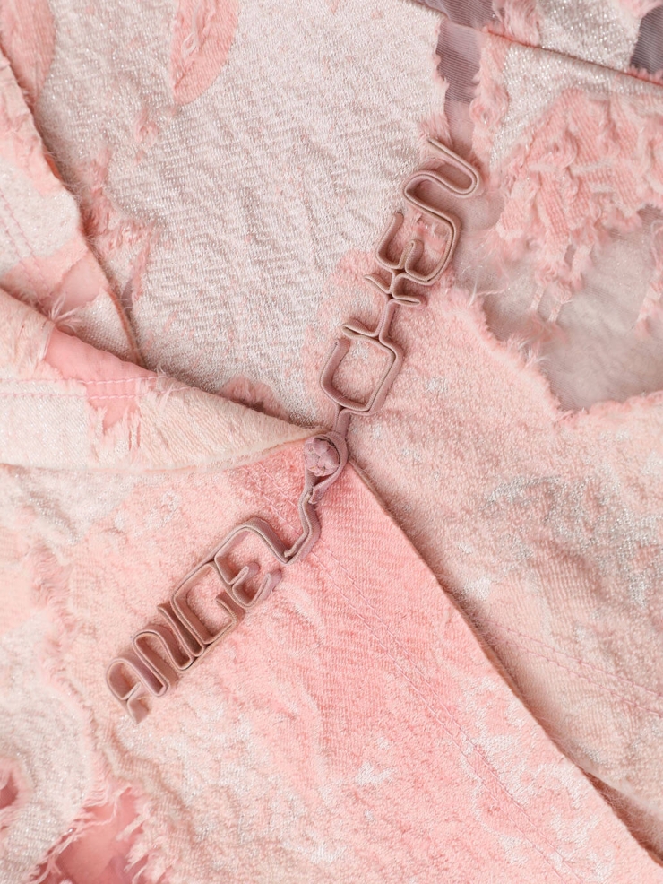 Pink Logo Chinese Knot Plant Dye Jacquard Blazer