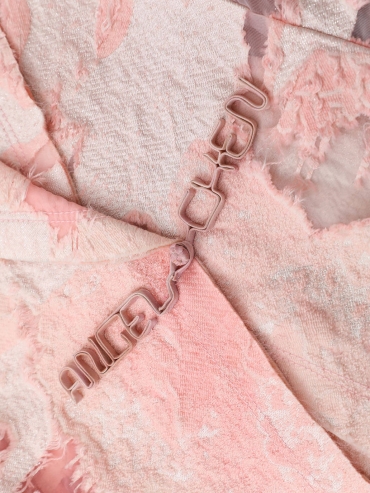 Pink Logo Chinese Knot Plant Dye Jacquard Blazer