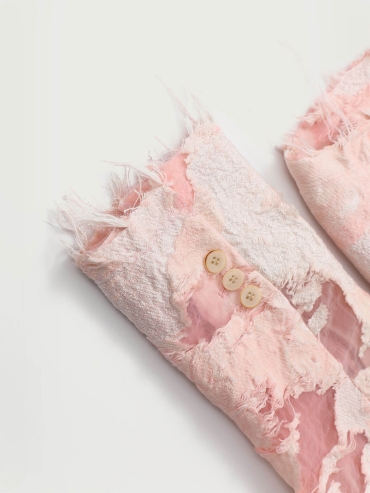 Pink Logo Chinese Knot Plant Dye Jacquard Blazer