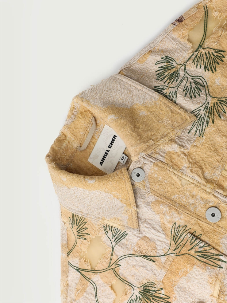 Plant Dye Botanic Embroidery Jacquard Jacket