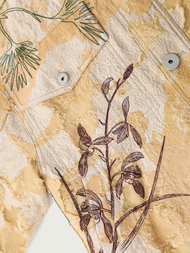 Plant Dye Botanic Embroidery Jacquard Jacket