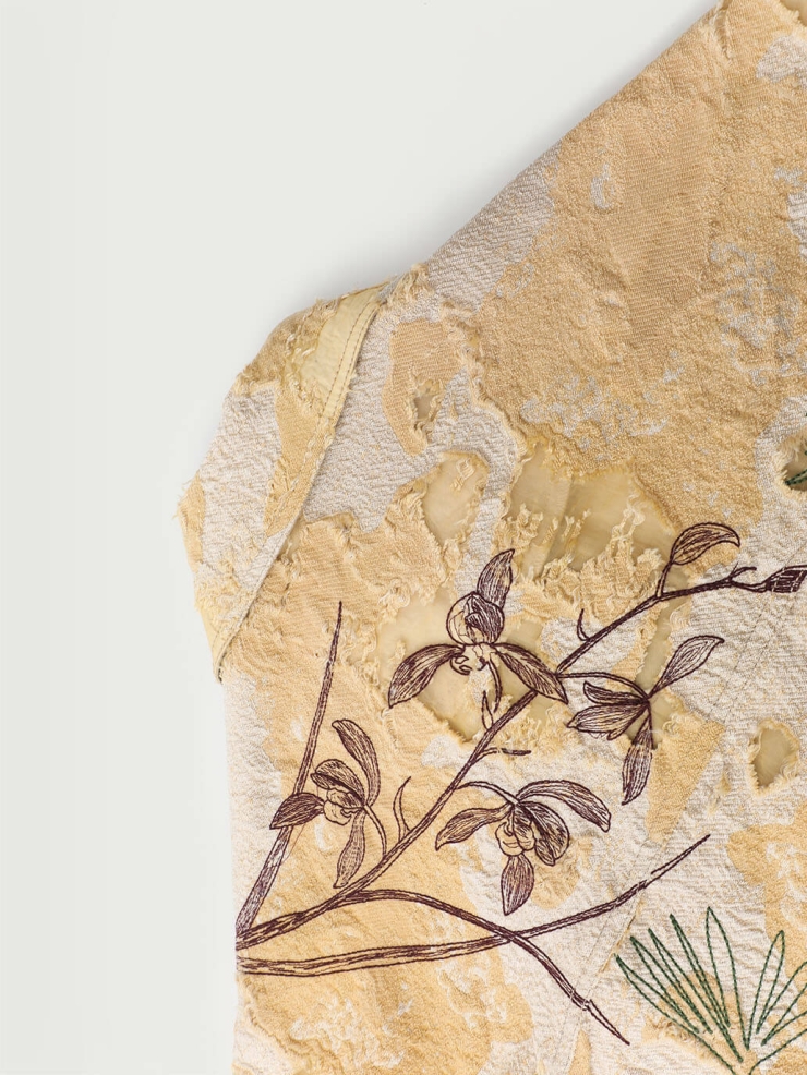 Plant Dye Botanic Embroidery Jacquard Jacket