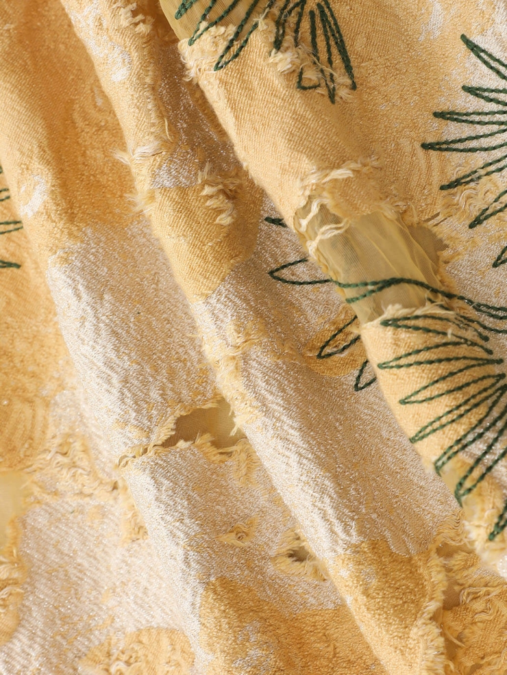 Plant Dye Botanic Embroidery Jacquard Jacket