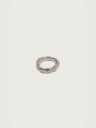 Silver Knitting Wool Coil Ring