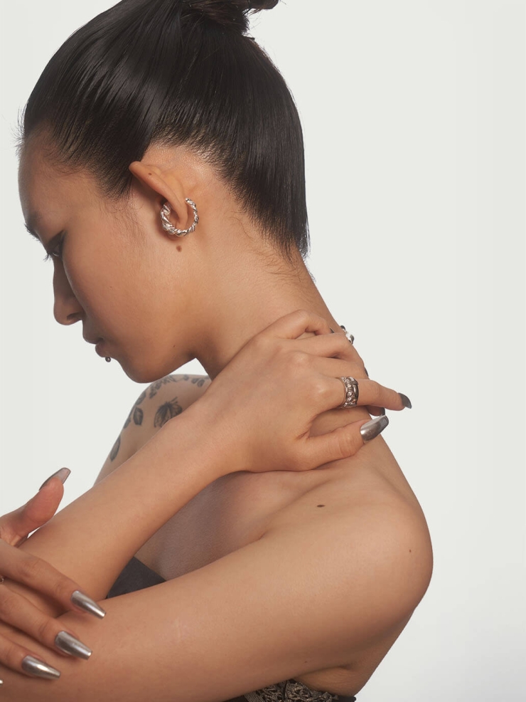 Silver Hanging Bundle Ring