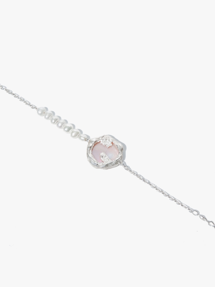M.WONG Dense Collection White Bracelet