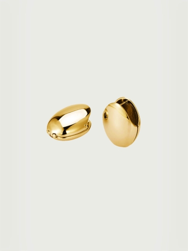Gold Round Stud Earrings