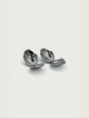 Silver Round Stud Earrings