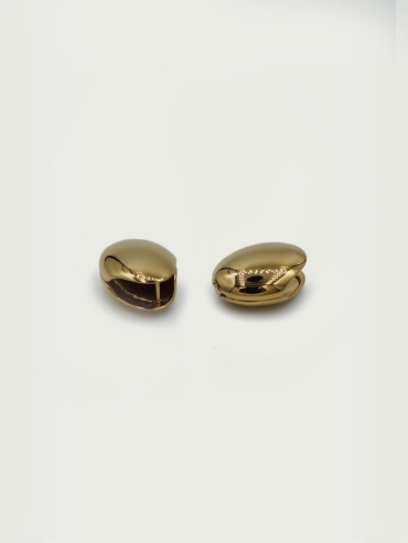 Gold Round Stud Earrings