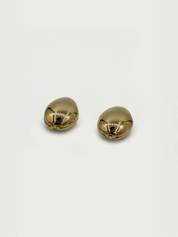 Gold Round Stud Earrings