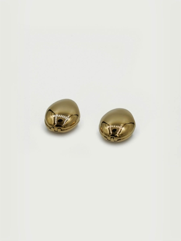 Gold Round Stud Earrings