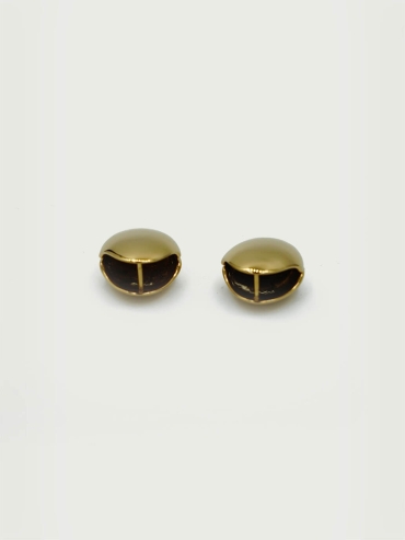 Gold Round Stud Earrings