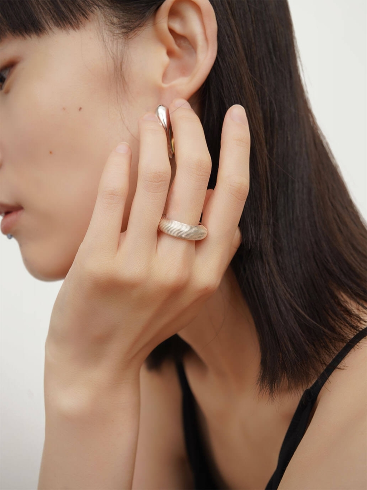 Silver Ripple Ring