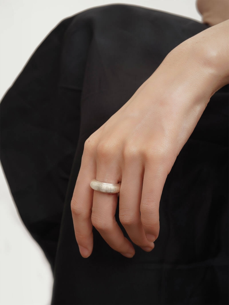 Silver Ripple Ring