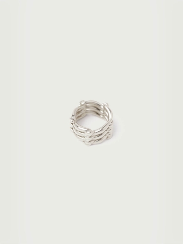 Silver Tie Triple Ring