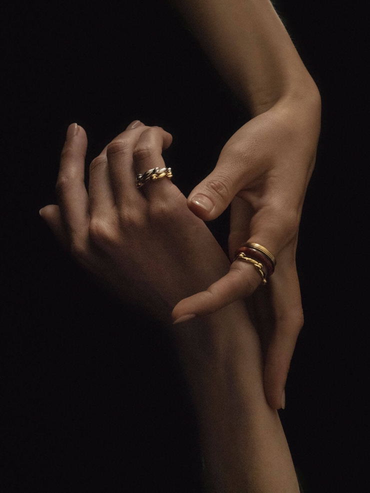 Silver Tie Single Layer Ring