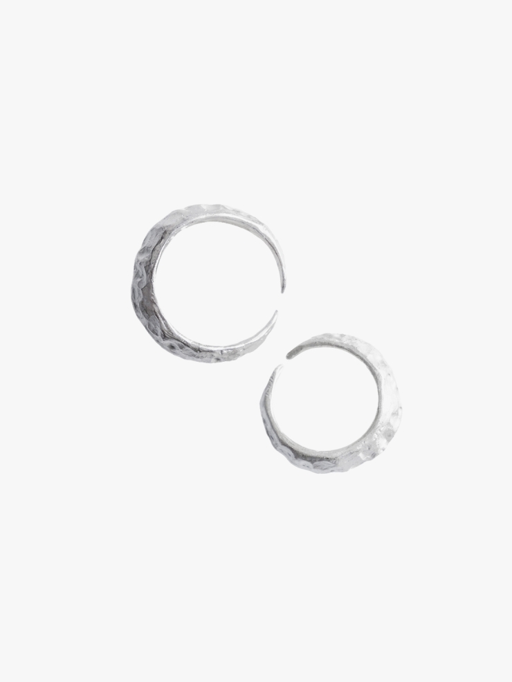 M.WONG Moon Collection White Silver Ring