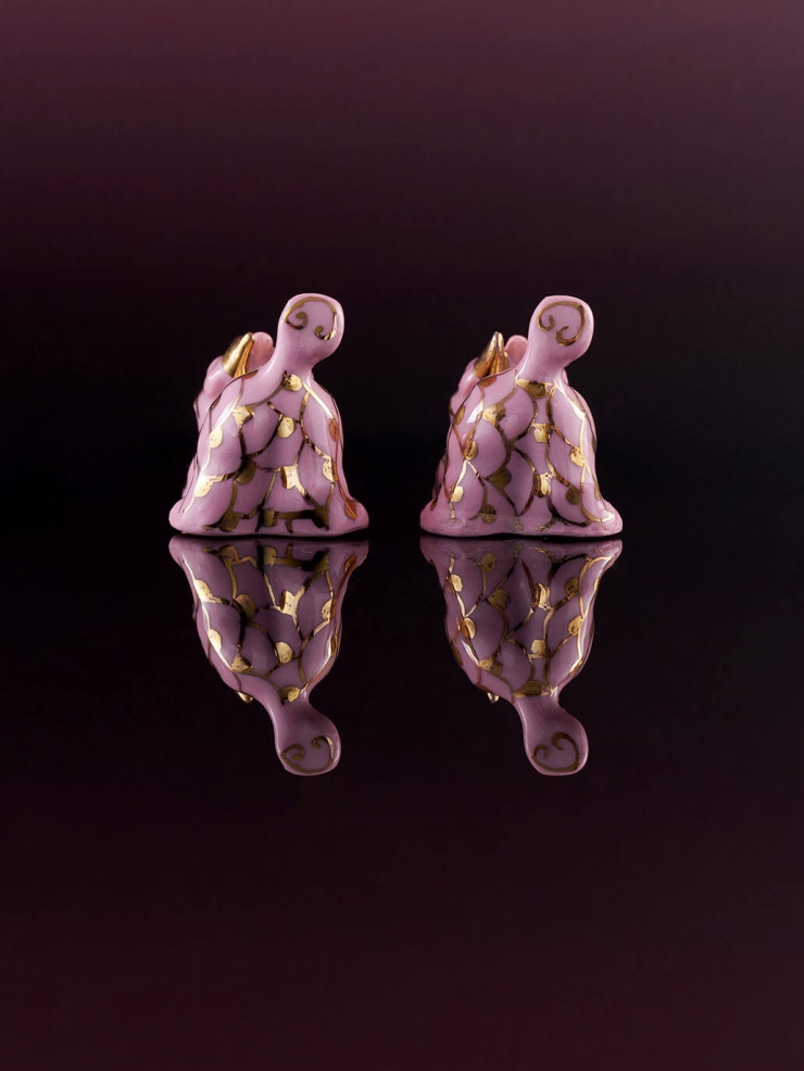 Pink Hand-Painted QI LIN Chopsticks Holder