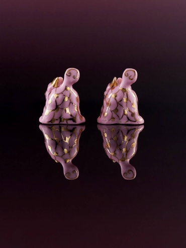 Pink Hand-Painted QI LIN Chopsticks Holder