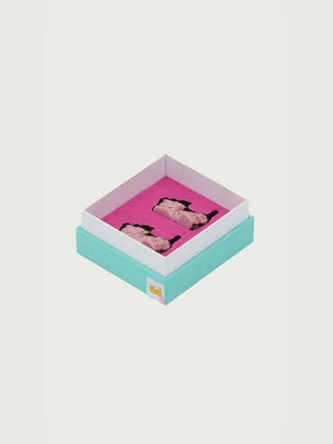 Pink Hand-Painted QI LIN Chopsticks Holder