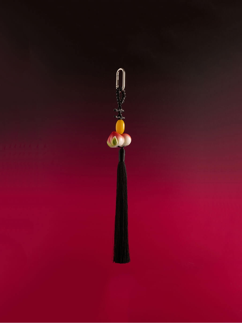 Black Walnut Leather Knot Black Tassel Bag Charm/Car Rearview Mirror Ornament