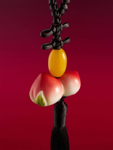 Black Walnut Leather Knot Black Tassel Bag Charm/Car Rearview Mirror Ornament