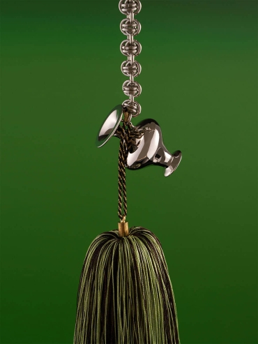 Silver Vase Tassel Bag Charm/Car Rearview Mirror Ornament