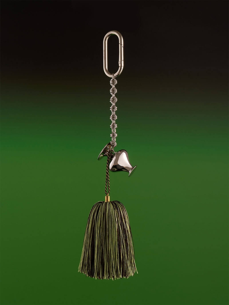 Silver Vase Tassel Bag Charm/Car Rearview Mirror Ornament