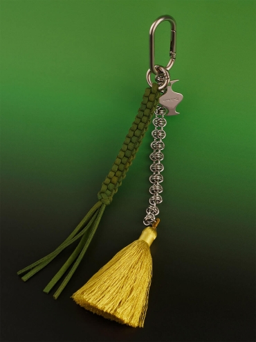 Green Mirror Moon Tasseled Metal Chain Bag Charm/Car Rearview Mirror Ornament