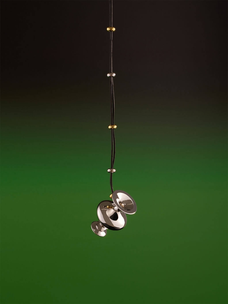 Silver Mirror Moon with White Gold Plating Necklace