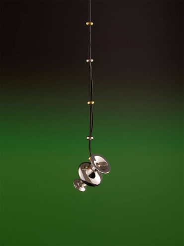 Silver Mirror Moon with White Gold Plating Necklace