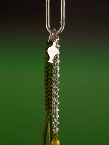 Green Mirror Moon Tasseled Metal Chain Bag Charm/Car Rearview Mirror Ornament