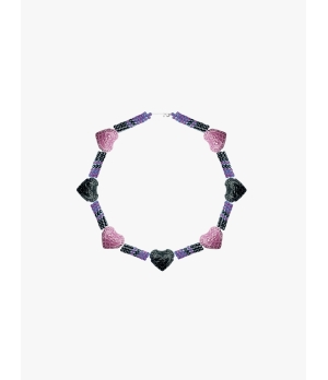 YUEQIQI VIOLET CERAMIC BEADING NECKLACE