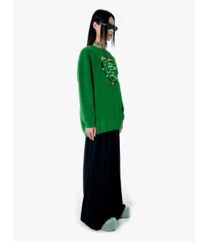 YUEQIQI GREEN "LOVE"SWEATER