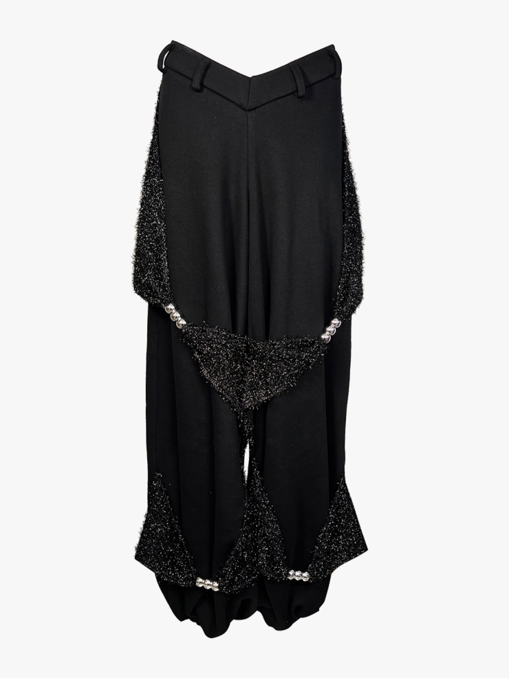 YUEQIQI BEADED SPORT V-WAIST PANTS