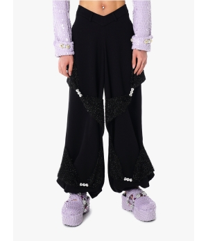 YUEQIQI BEADED SPORT V-WAIST PANTS