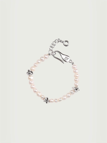 Silver Struggle Pearl Bracelet