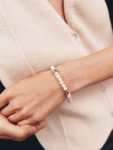 Silver Struggle Pearl Bracelet