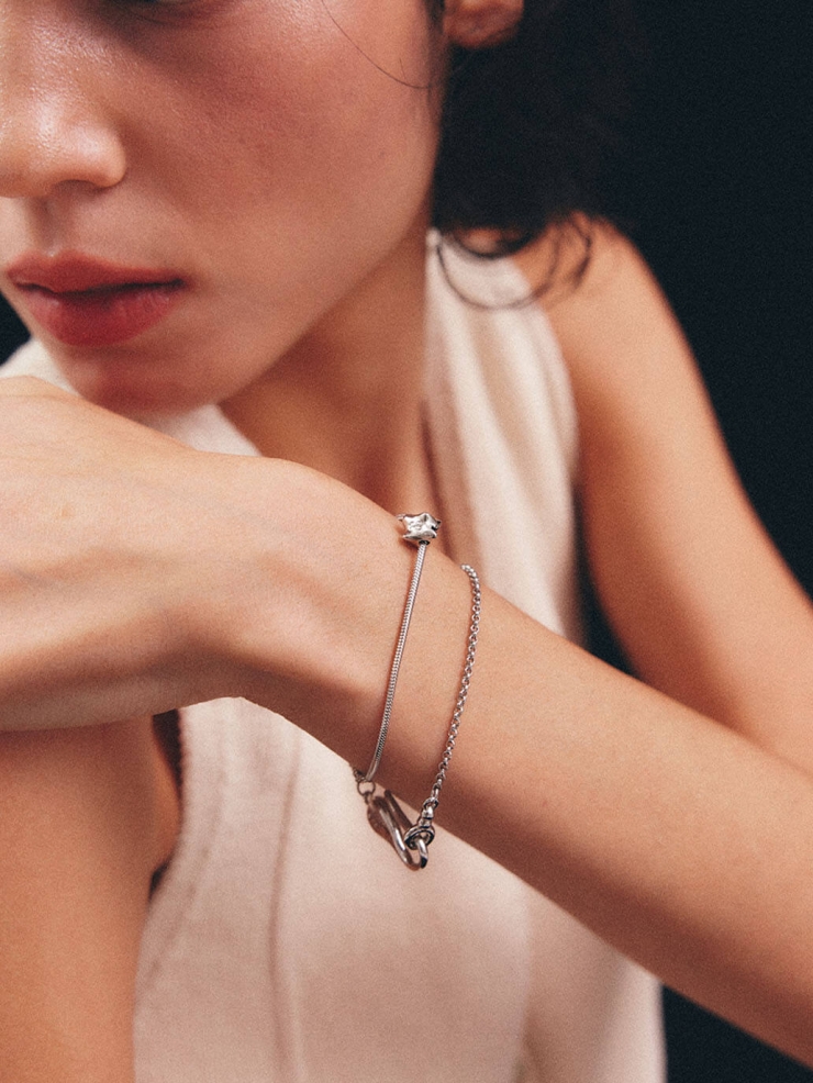 Silver Struggle Layered Bracelet