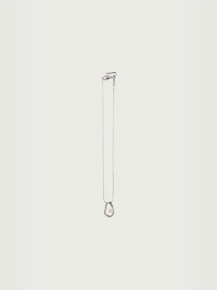 Silver Heart Pearl Necklace