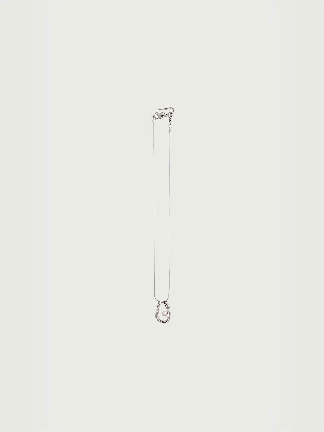 Silver Heart Pearl Necklace