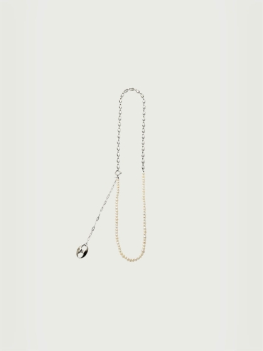 Silver Pignose Pearl Belt Necklace