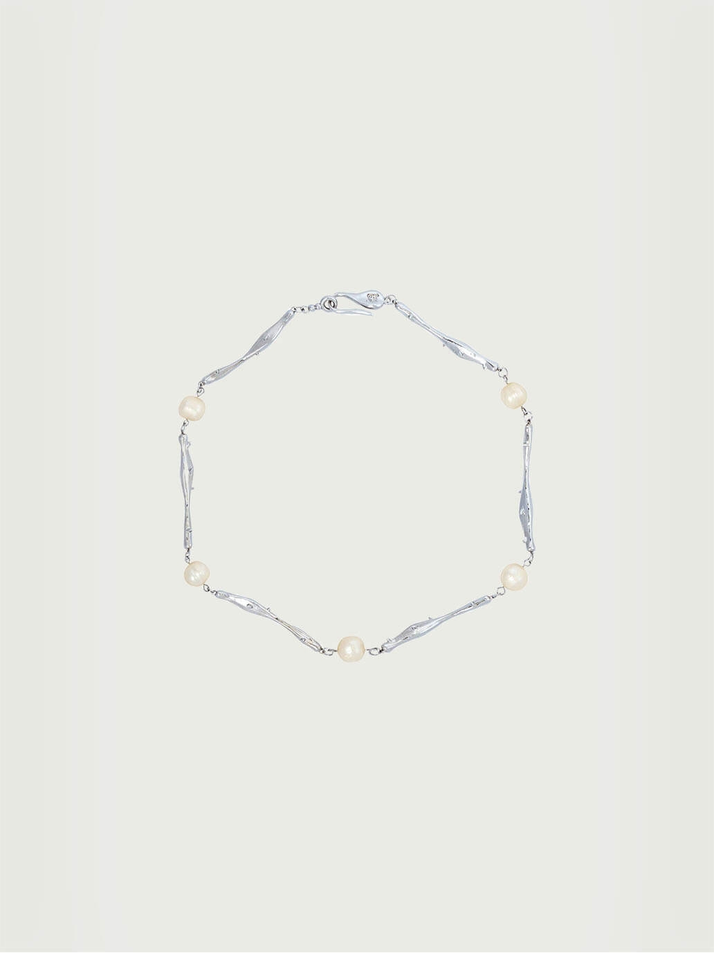 Silver Thorn Pearl Necklace