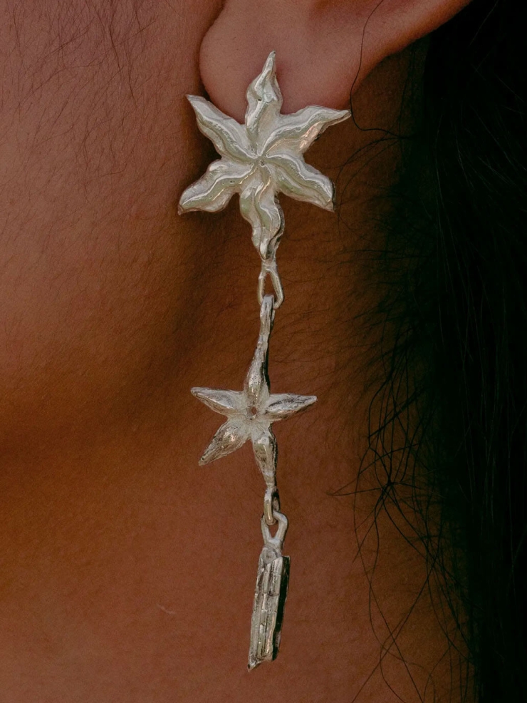 Silver Herbes de la Saint-Jean Earrings